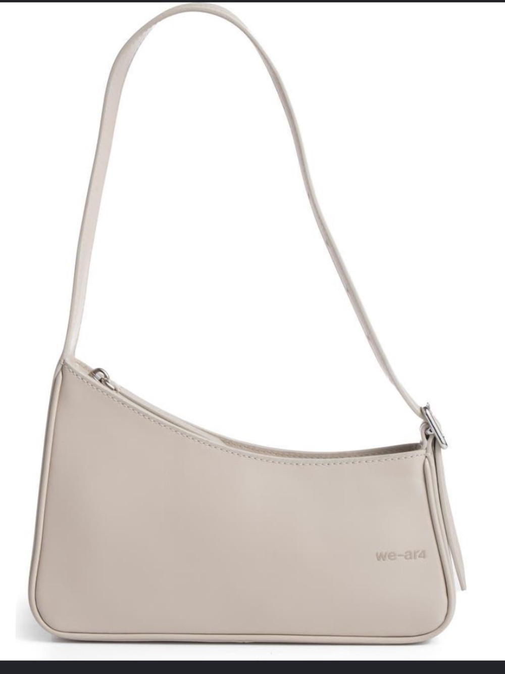 Minimalist Cream Shoulder Bag with Subtle Logo
